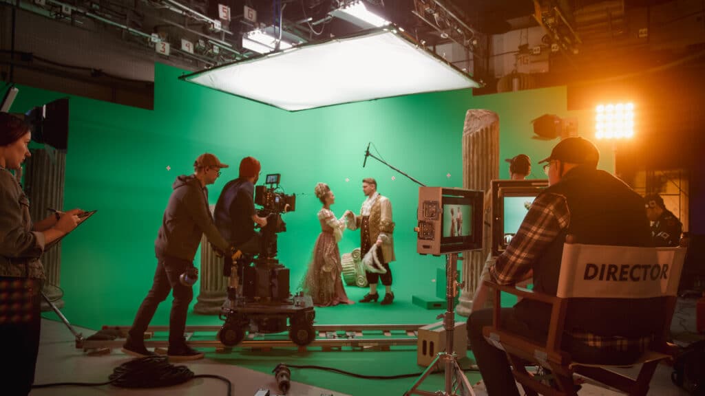 Photo of a filming set