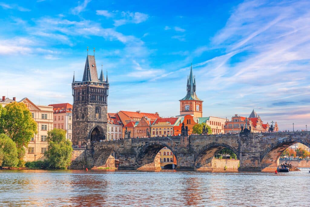The most famous bridge in Prague, to show the picturesque city.