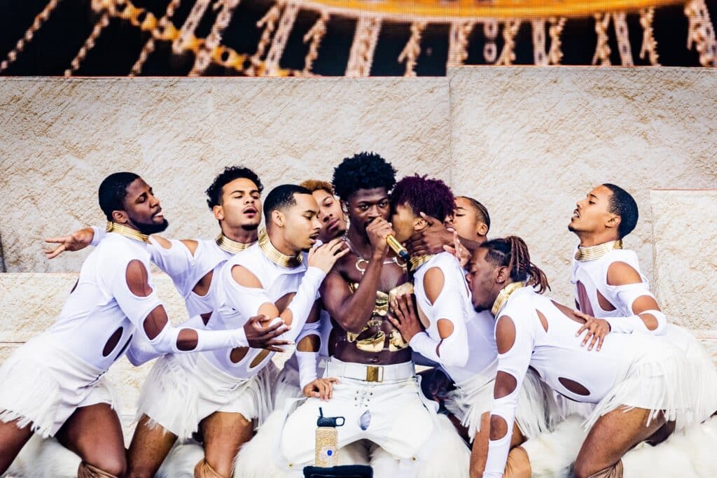 lil nans x performing at a festival