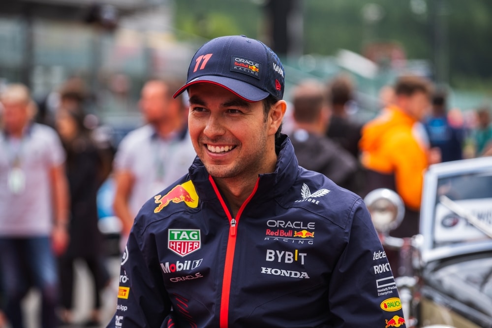 Sergio Pérez smiling.