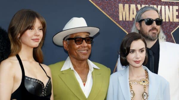 Mia Goth, Giancarlo Esposito, Lily Collins, and Ti West at LA premiere of MaXXXine (2024). Credit: Shutterstock/Tinseltown