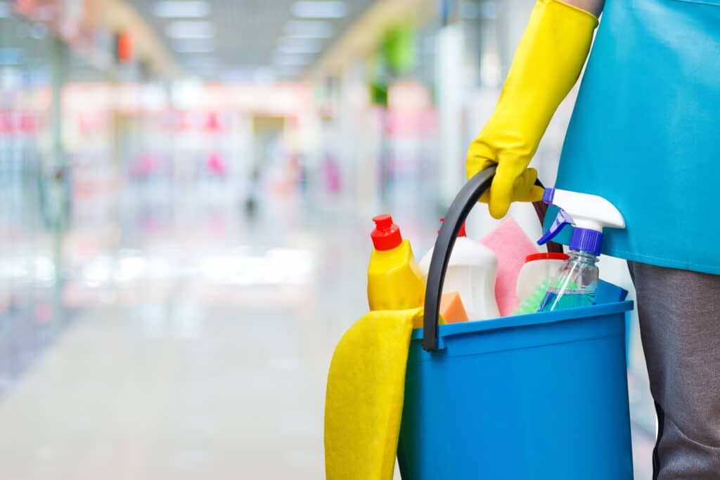 Cleaner with cleaning products