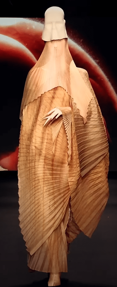 A dress that looks like it is made of human skin.