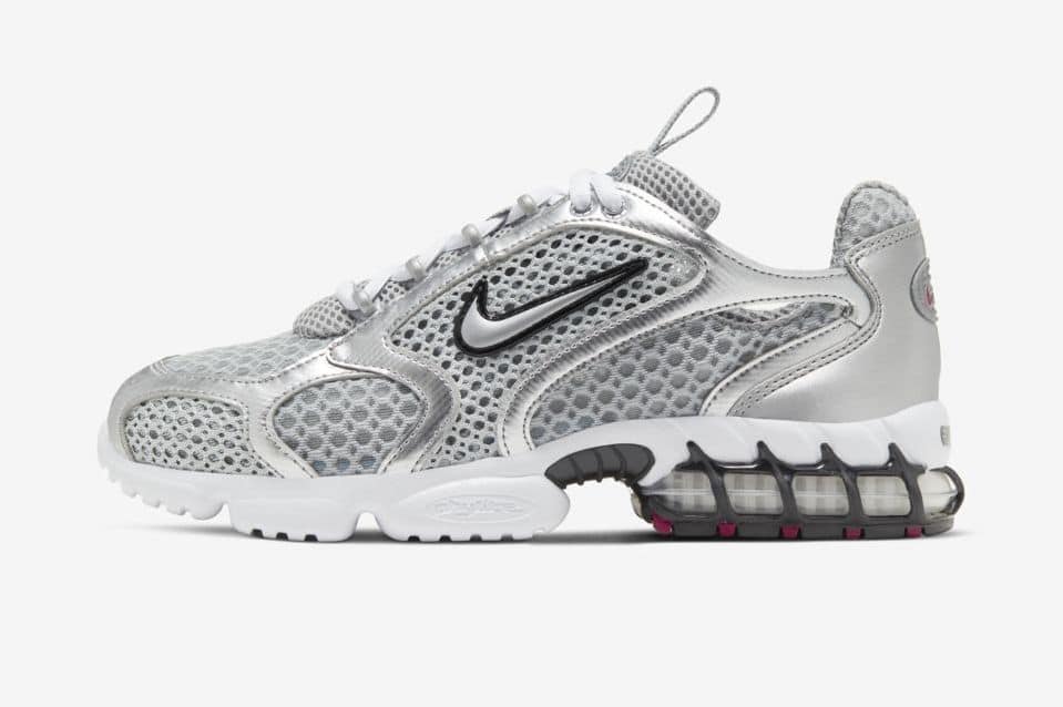 Air Zoom Spiridon Cage 2 Nike sneaker in metallic silver.