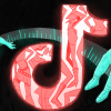 The TikTok Logo with two people being insecure about their weight.