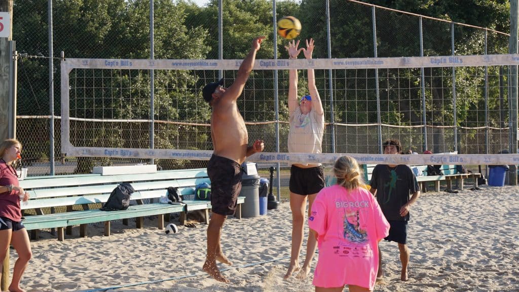 Sand volleyball players