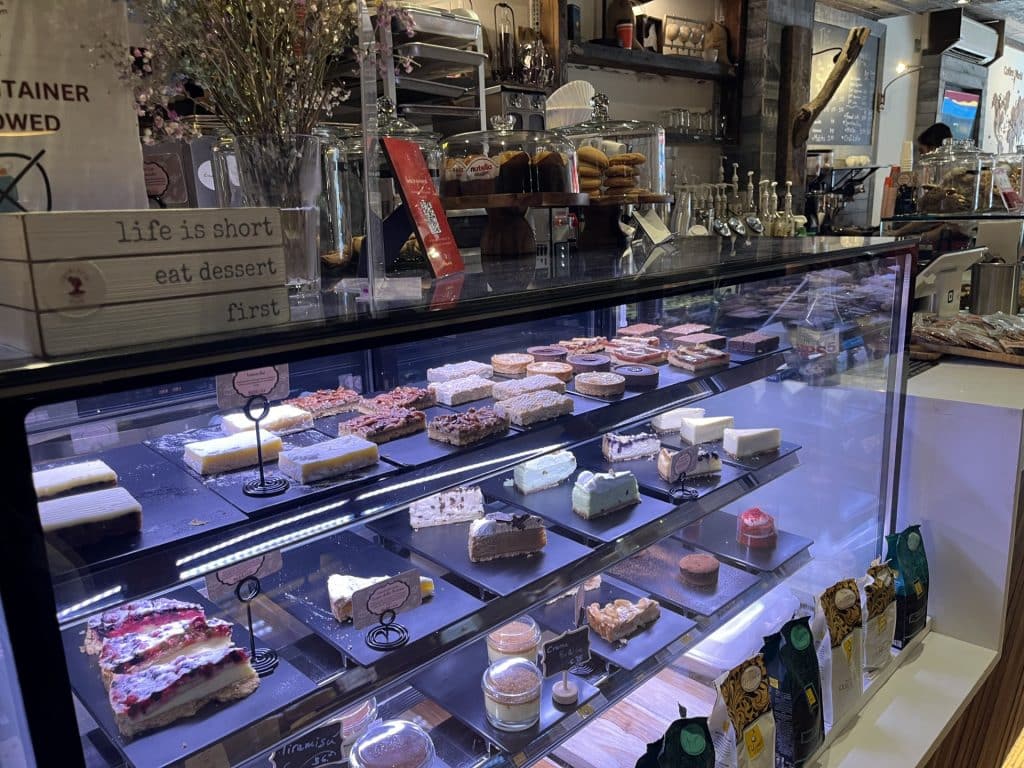 Chilled cheesecakes, bars, pies and creme brulee.