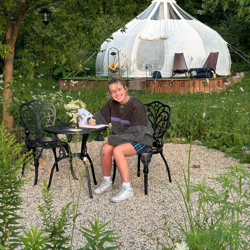 A photo of me camping to show how lovely it can be!