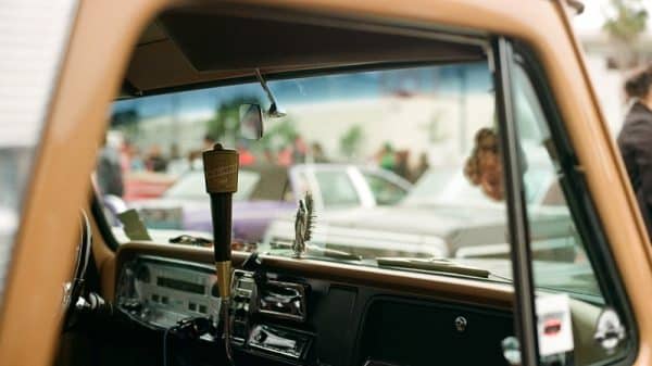 interior of brown lowrider