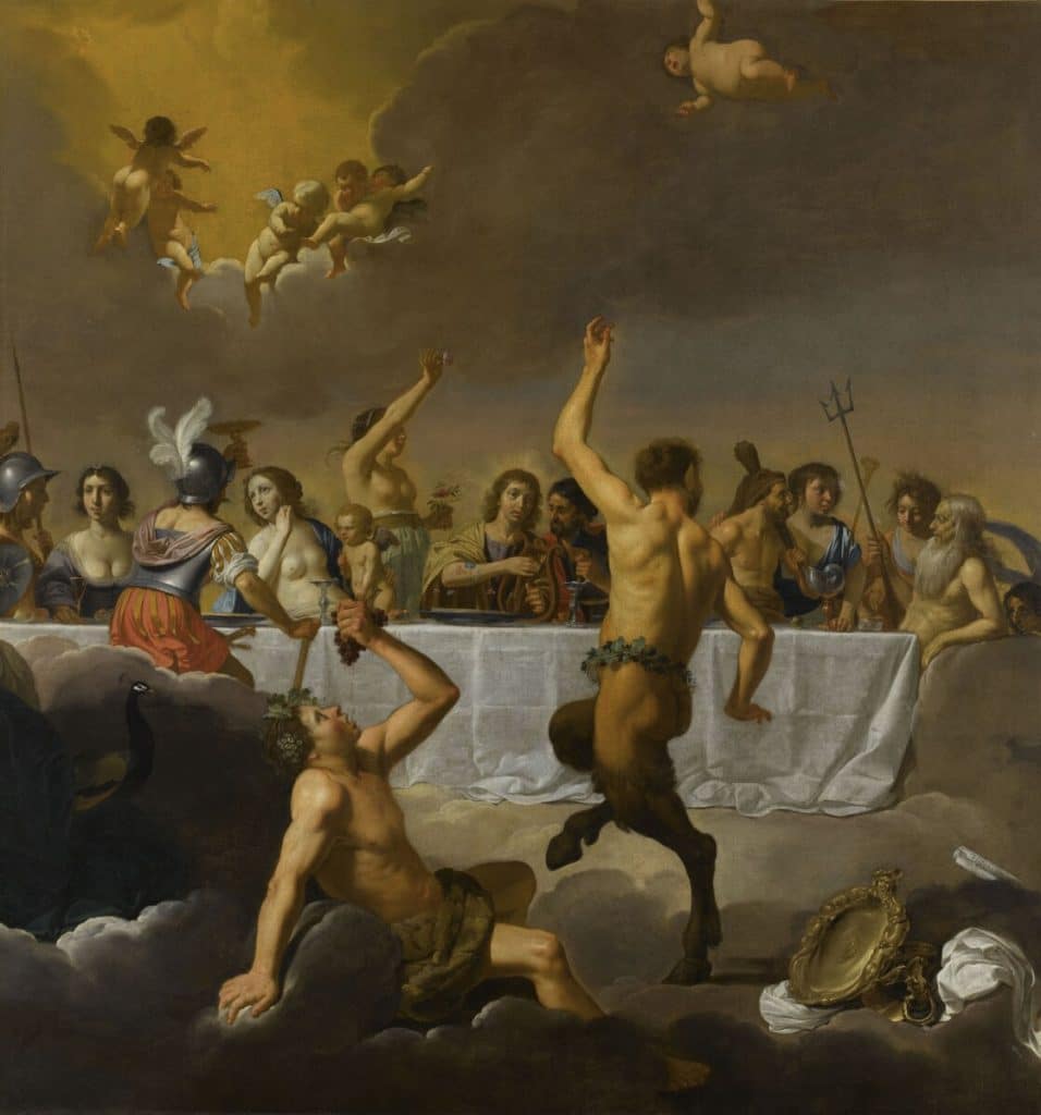 17th century painting, "The Feast of the Gods" by Dutch painter, Jan van Bijlert.