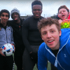 The seven Sidemen in a football challenge