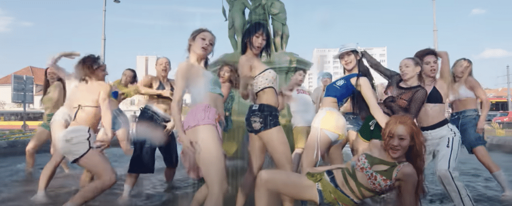 a still from music video from kiss of life group