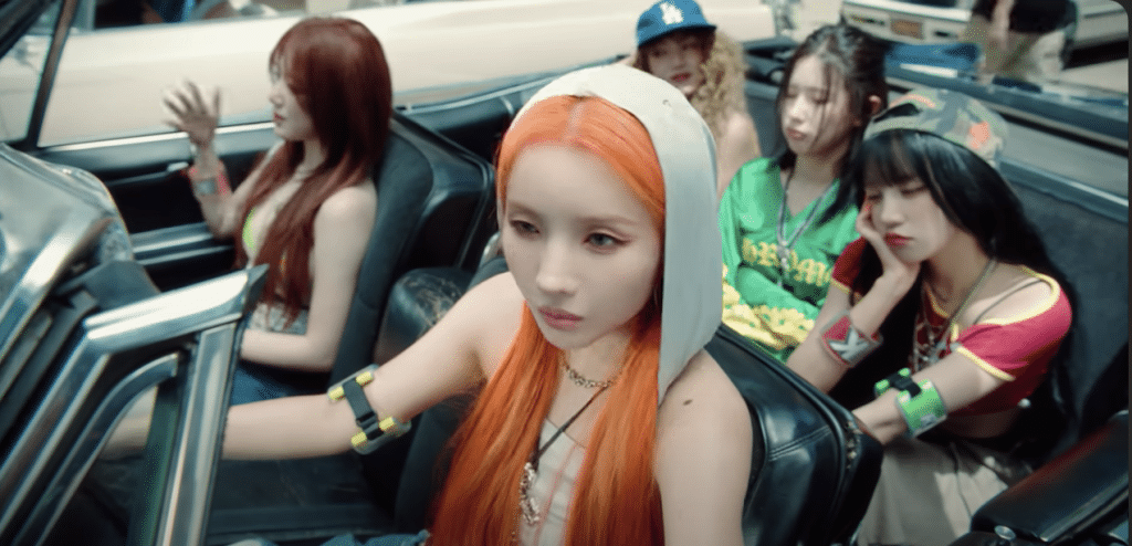 still from a music video from (g)i-dle