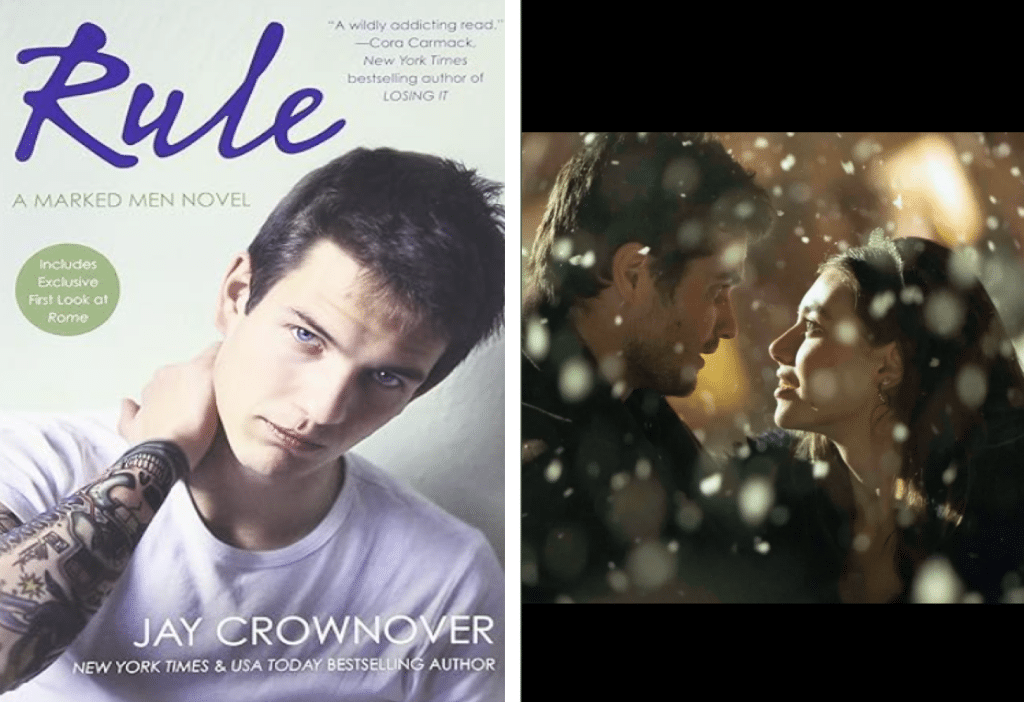 side by side of book and actors