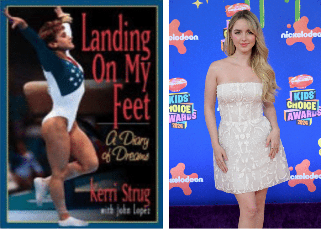 side by side of book and actress