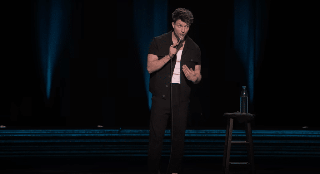 The controversial comedian in his debut Netflix special, Natural Selection. Credit: YouTube/Netflix