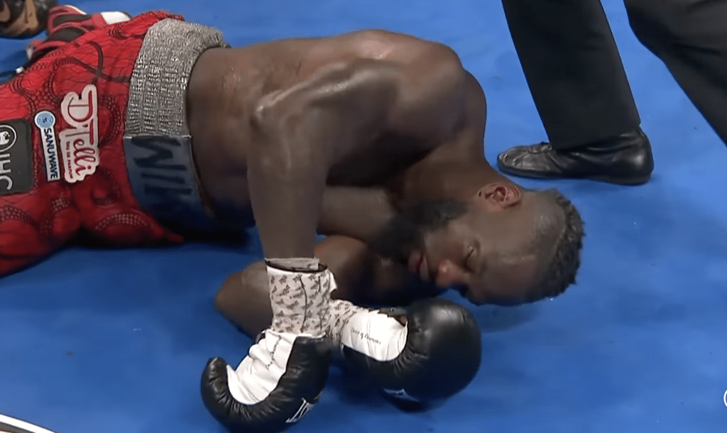Wilder knock-out on the floor.