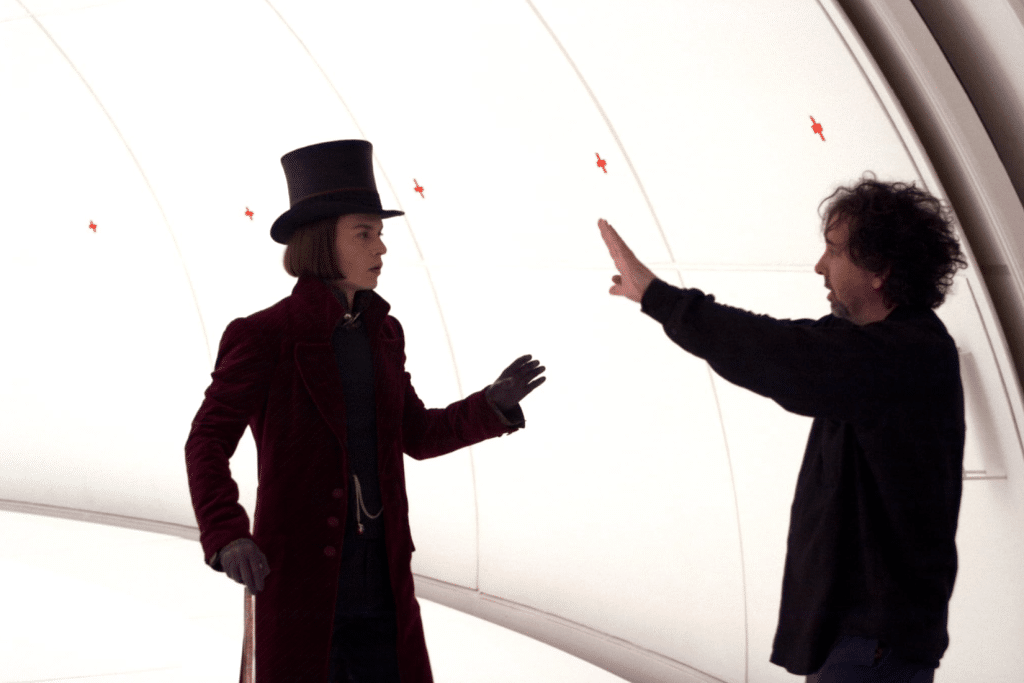 Behind the scenes from Charlie and the Chocolate Factory, with Tim Burton and Johnny Depp.