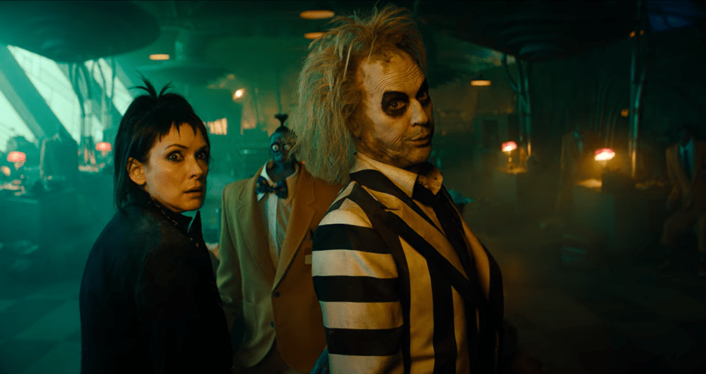Clip from the second Beetlejuice 2 trailer, showing Lydia and Beetlejuice.