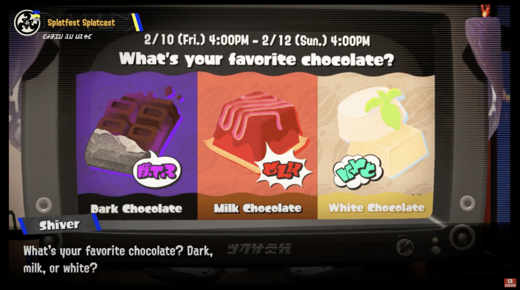 Images of dark, milk, and white chocolate