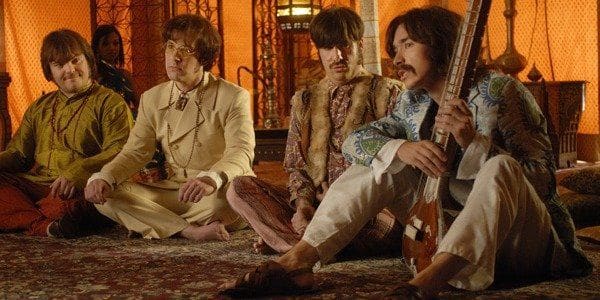 The Fab Four (Jack Black, Paul Rudd, Jason Schwartzman, and Justin Long from left to right) in India. Credit: Sony Pictures Releasing