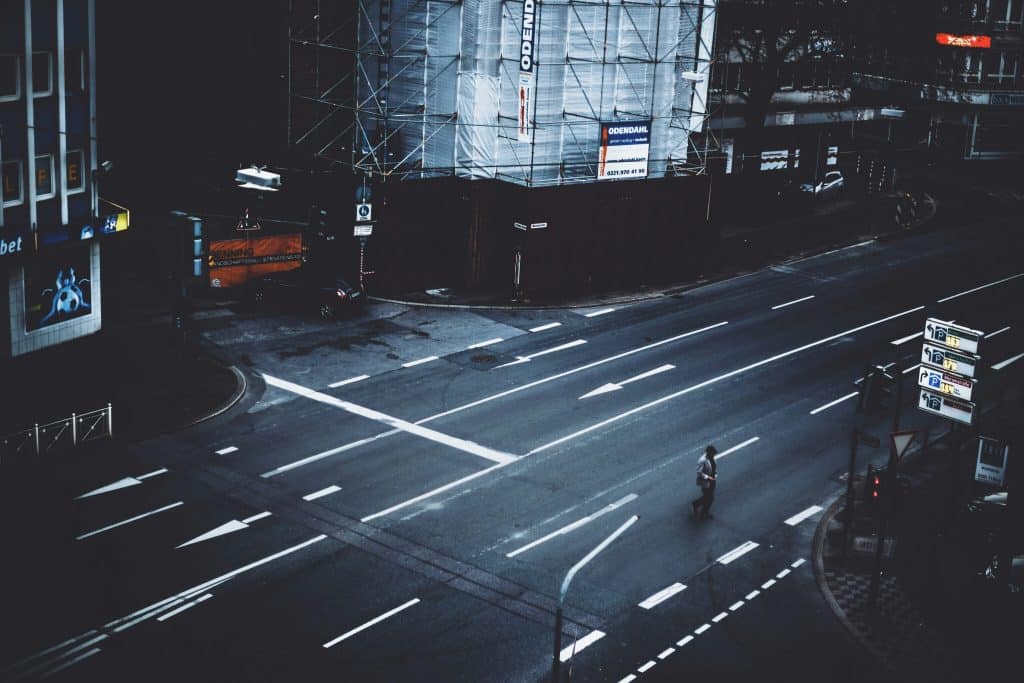 Alone in a quiet city