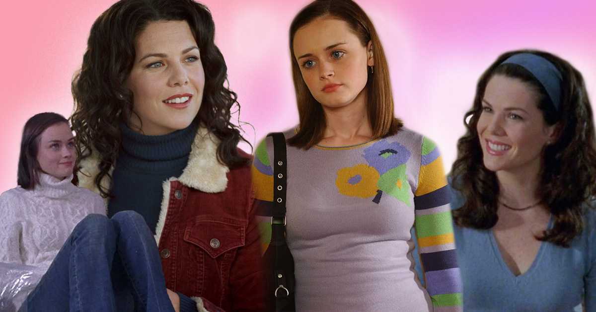 a collage of the Gilmore girls -- Rory and Lorelai