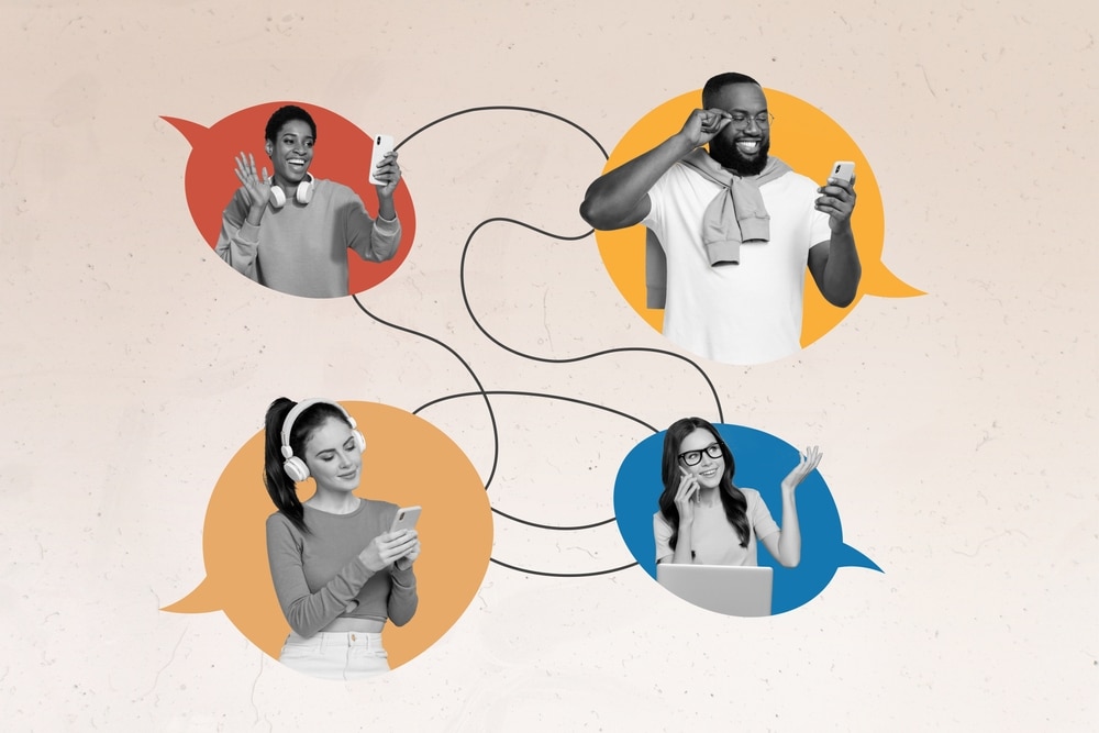 Connecting four people with technology