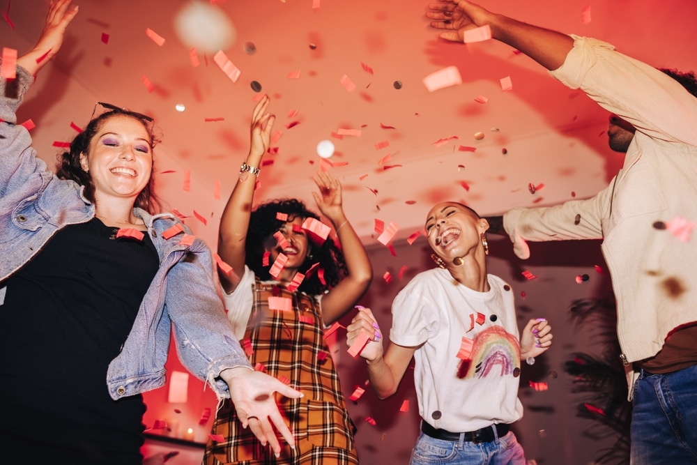 A group of people dancing