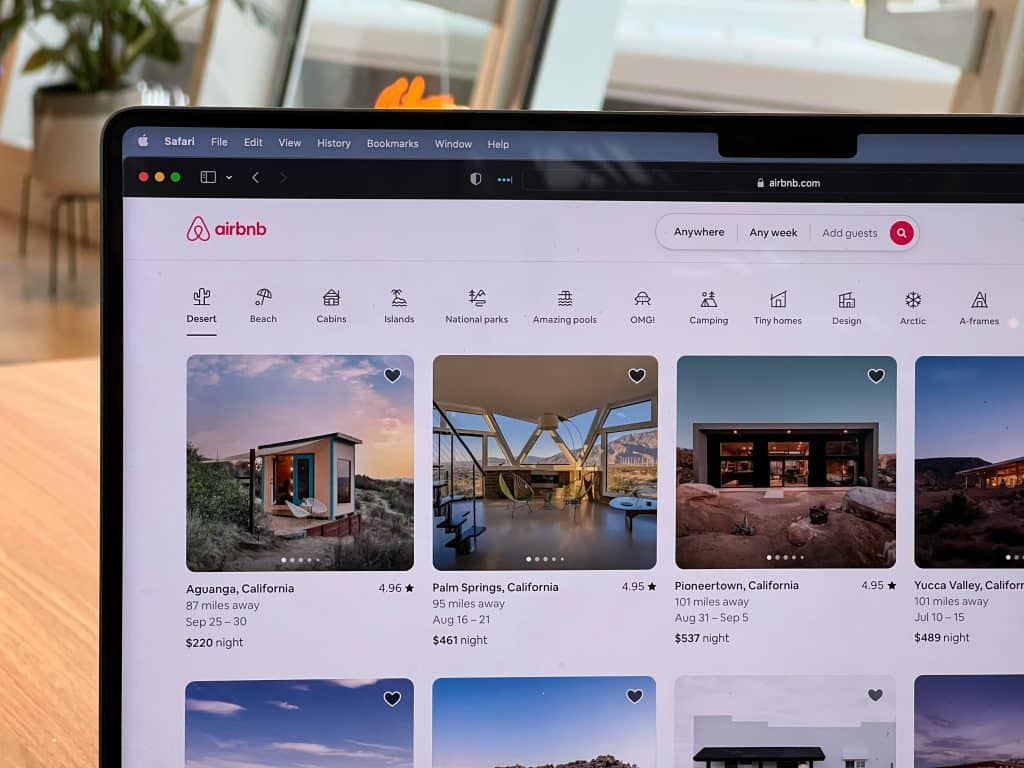 Image of a search for airbnbs