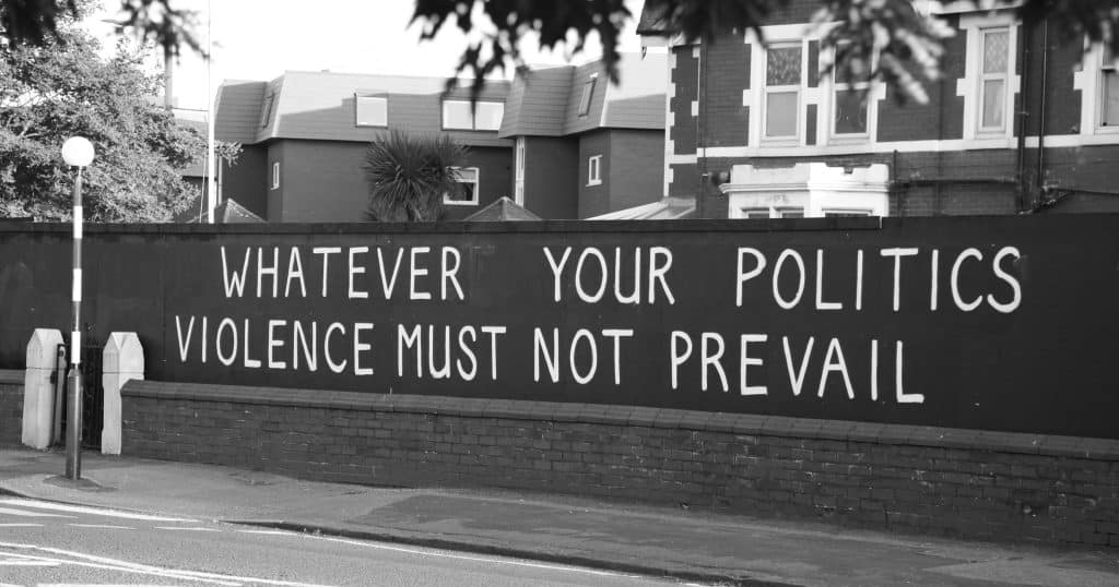 An Anti-Violence Statement Painted In Lytham St Annes Following The Riots