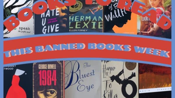 A group of book covers that have been banned under the title "Books to Read This Banned Books Week"