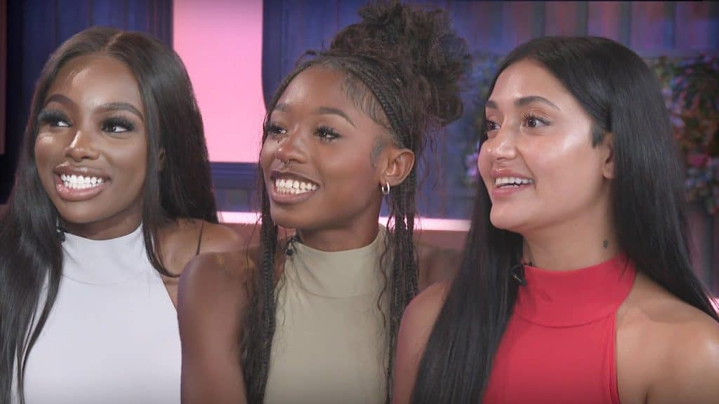 Love Islands Leah, Serena, and JaNa in an interview