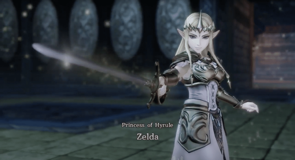 Princess Zelda holds out a sword