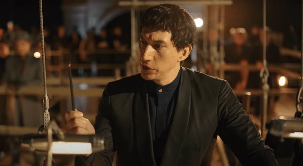 Cesar addresses a crowd with his ideas. Credit: YouTube/Lionsgate Movies