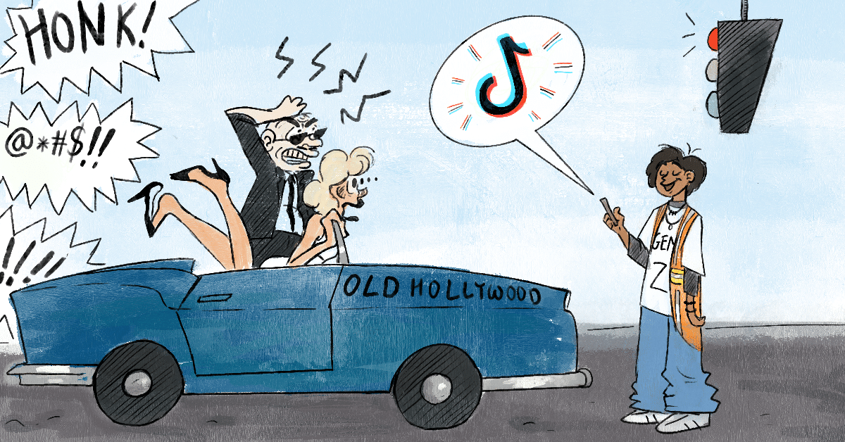 Illustration of TikTok being presented as the solution to the film industry