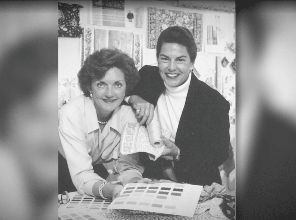 Vera Bradley founders Barbara Baekgaard and Pat Miller posing for a picture.