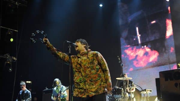 Liam Gallagher performing on stage