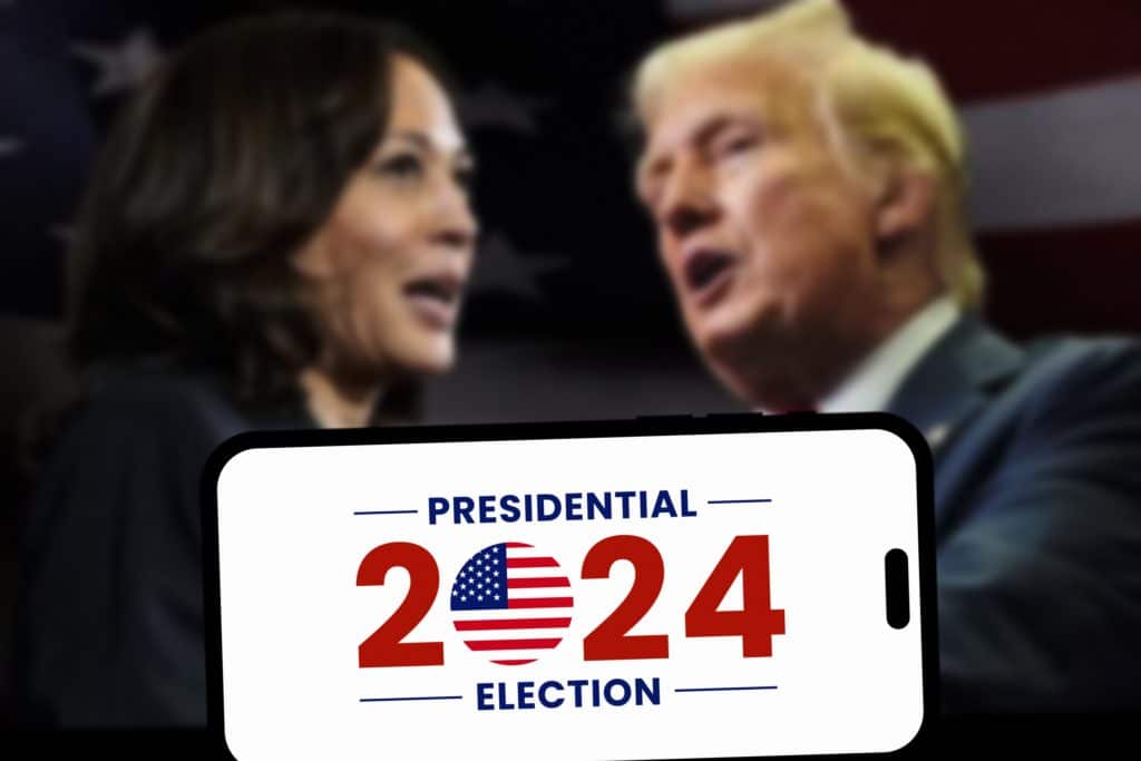 Kamala Harris and Trump during the 2024 election trail