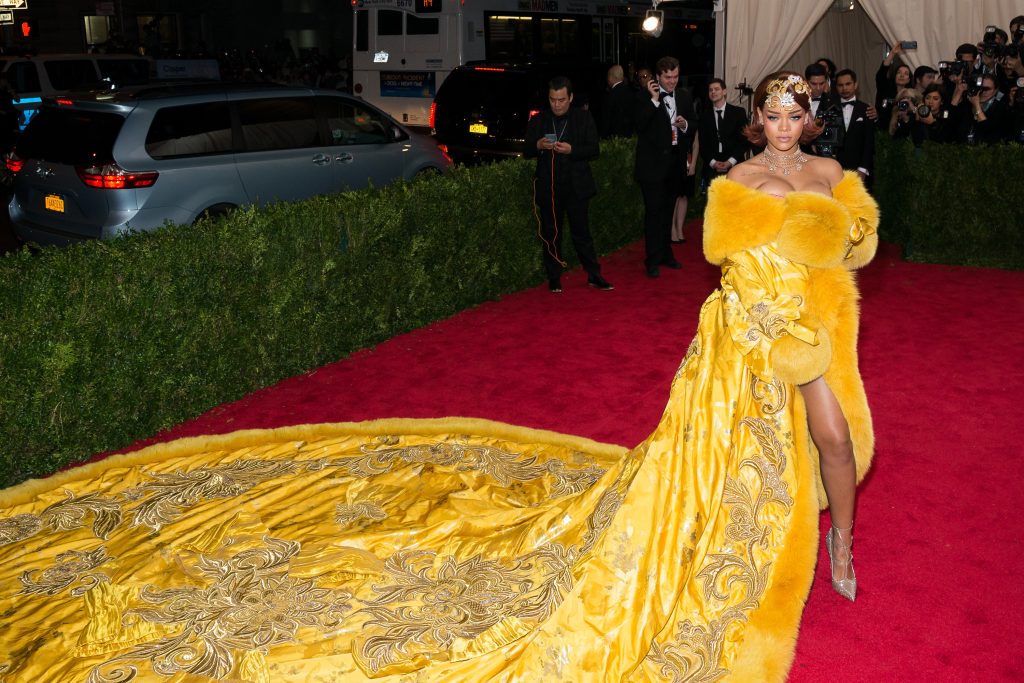 Rihanna attends the 'China: Through The Looking Glass' Costume Institute Met Gala, wearing Guo Pei. Credit: Shutterstock/SkyCinema