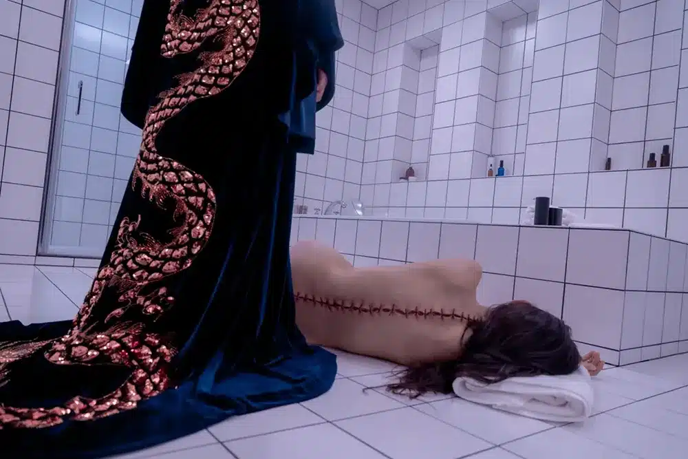 Margaret Qualley in The Substance Body Horror