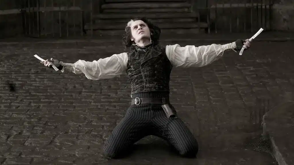 Johnny Depp as Sweeney Todd. Credit: Warner Bros.