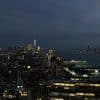 The New York City skyline with the Hudson River and downtown Manhattan