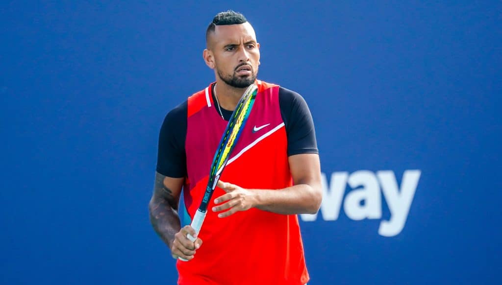 ATP player Nick Kyrgios during a doubles match