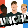 KSI, MrBeast, and Logan Paul silhouettes behind the Lunchly logo.