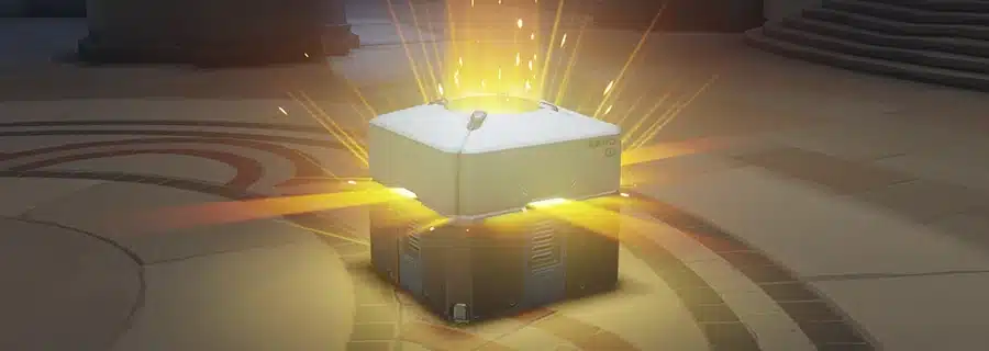 An example of a loot box in a video game.