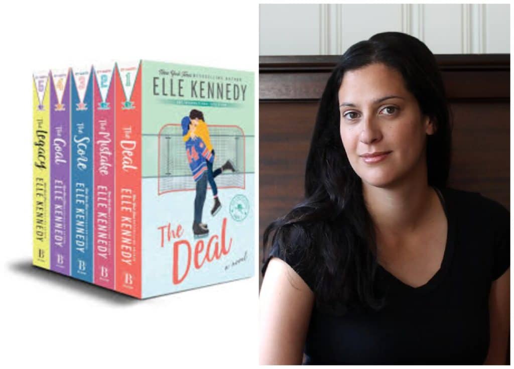 Picture of off-campus series and headshot of elle kennedy