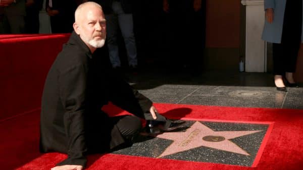 Ryan Murphy with his star on the Hollywood Walk of Fame