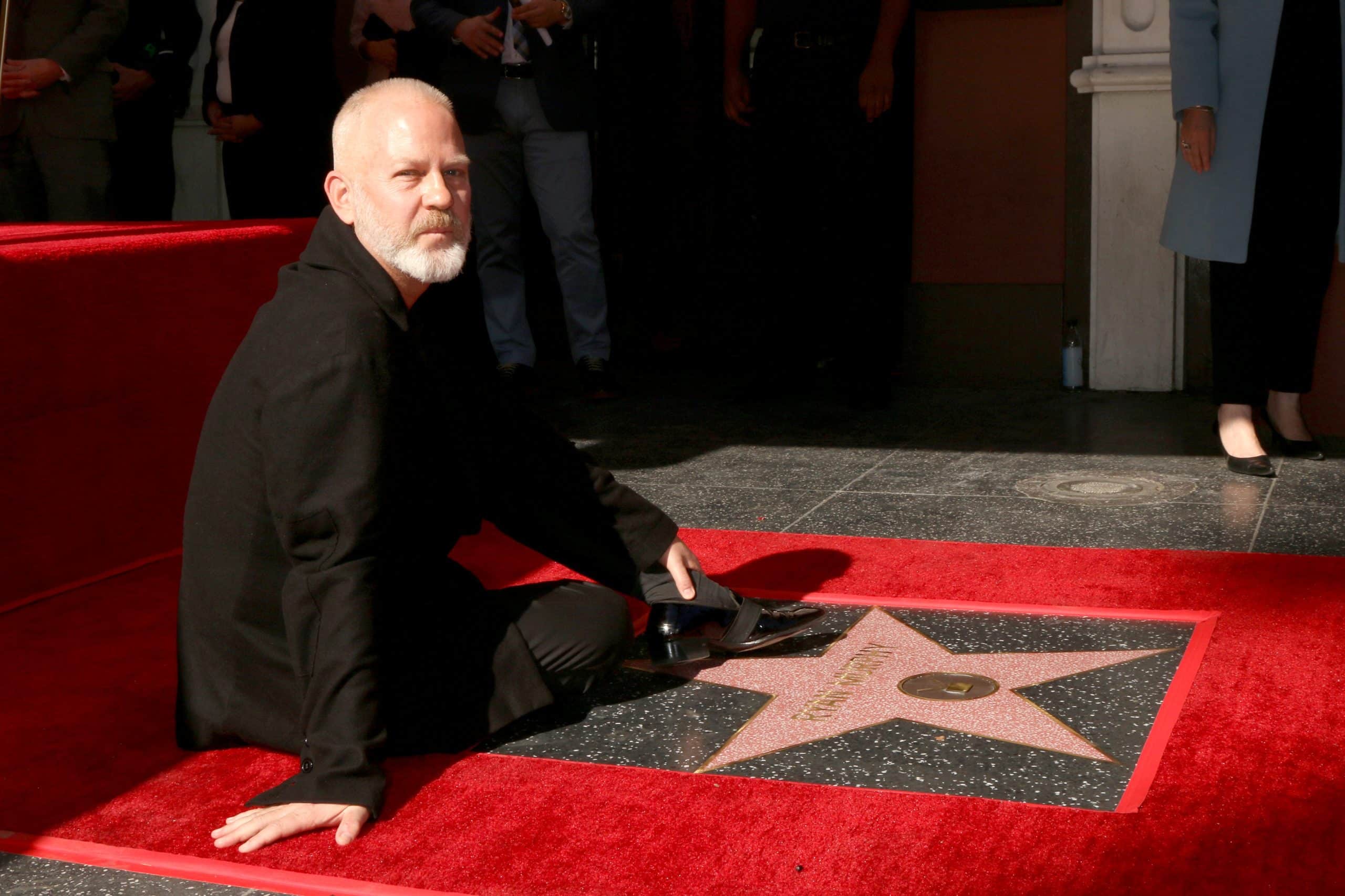 Ryan Murphy with his star on the Hollywood Walk of Fame