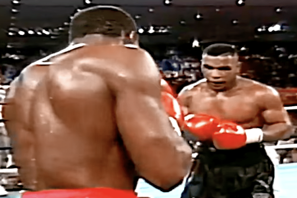 Frank Bruno in the ring with Mike Tyson